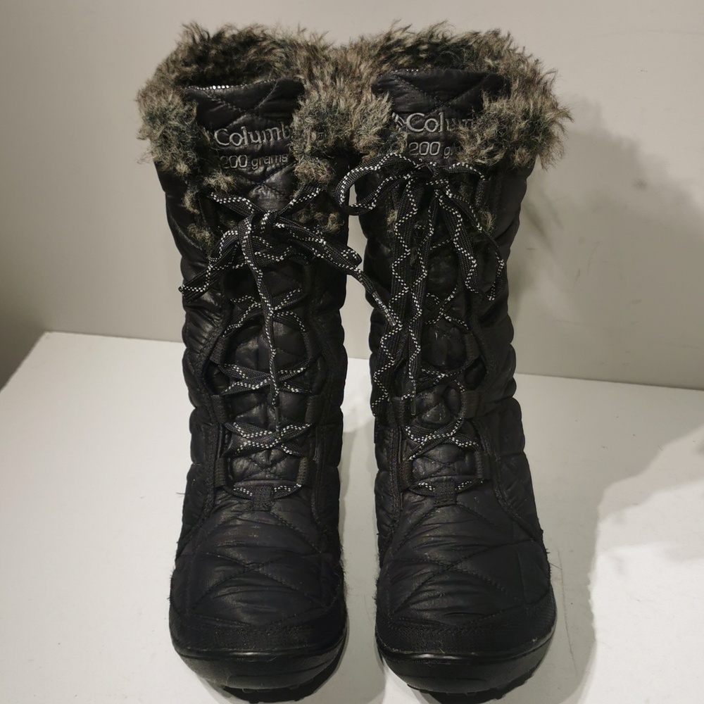 Columbia Black Waterproof Omni-Tech Lined Boots 200 Grams Insulated Size 7,5